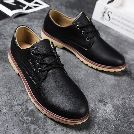 SUP Korean Men Fashion Casual Work Low Top Lace Leather Shoes Handsome ...