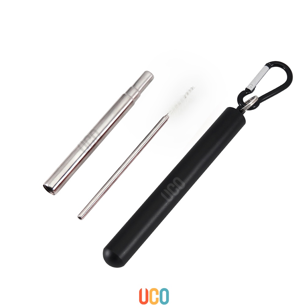 304 stainless steel telescopic straws with aluminum alloy storage