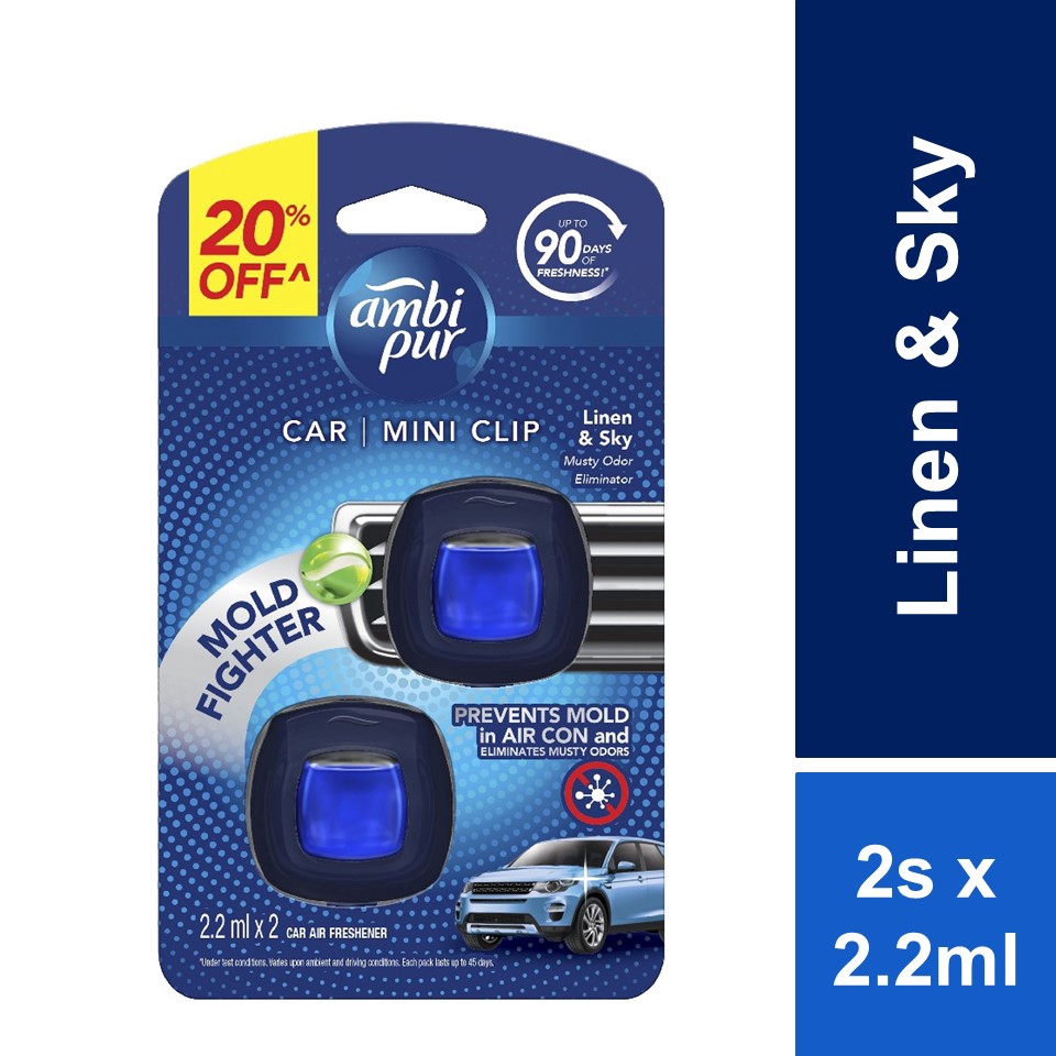 Ambi Pur Air Freshener Car Mini Clip 2.2ml (Ambipur car auto odor  eliminator perfume)