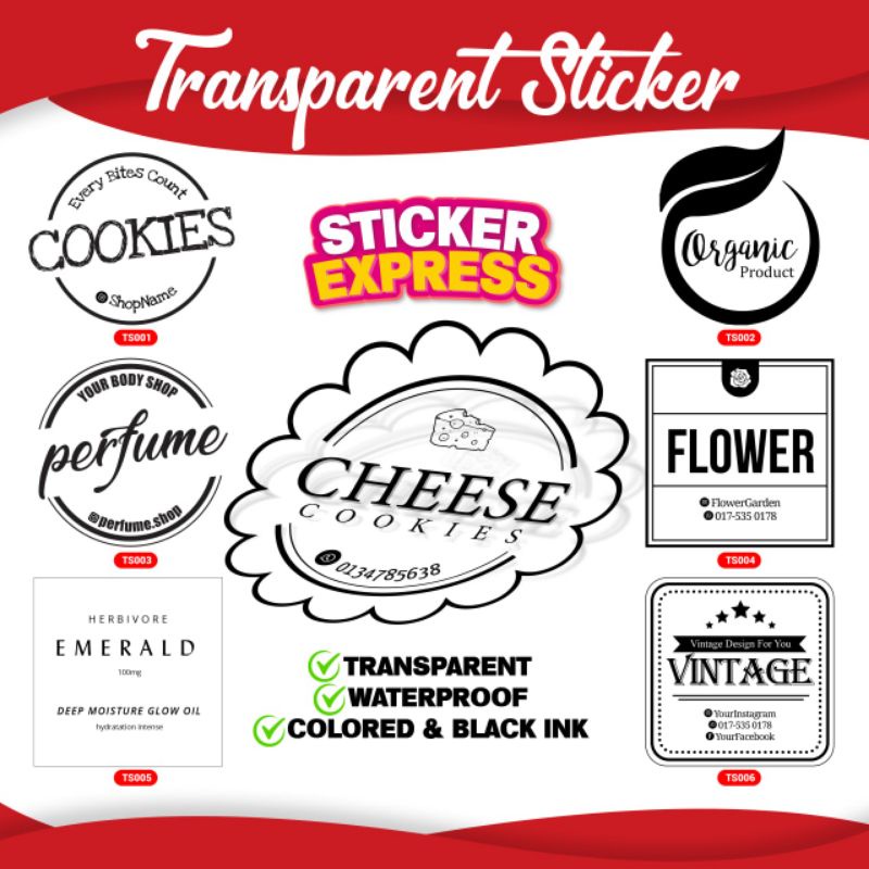 TRANSPARENT STICKER CUSTOM CLEAR STICKER PACKAGING STICKER PRODUK ...