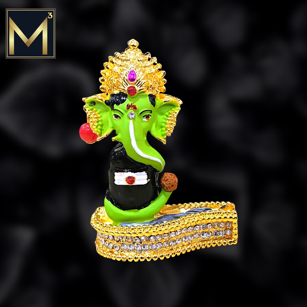 Colorful Ganesha/Vinayagar Statue with Stone Works /Car Dashboard/Pooja