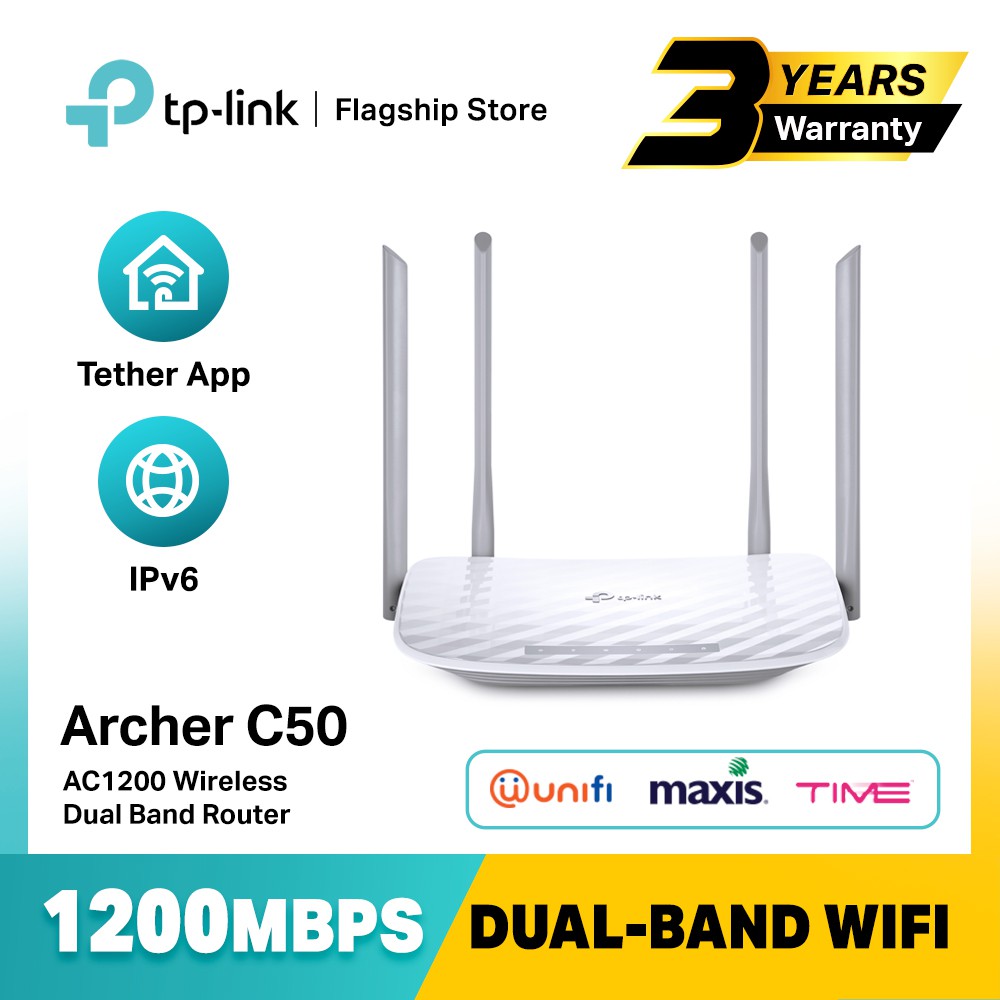 TP-Link Archer C50 - AC1200 Wireless Dual Band Router