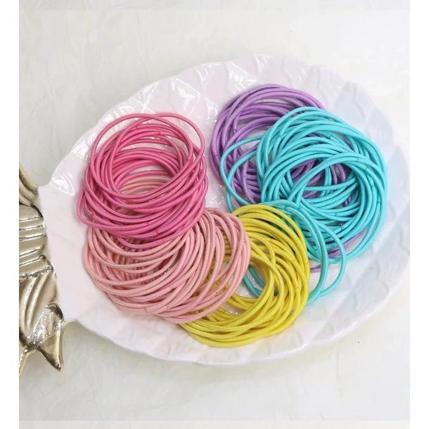 Getah Rambut Tipis Elastic Hair Tie Thin Hairbands Ponytail Holder Hair Accessories Shopee Malaysia