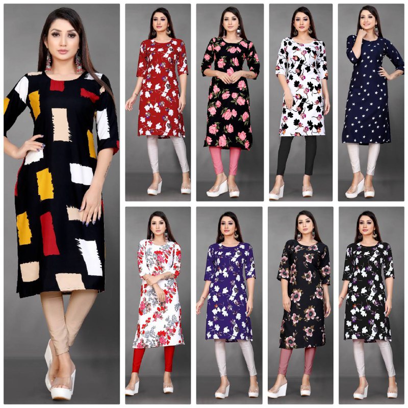 Crepe kurtis on sale