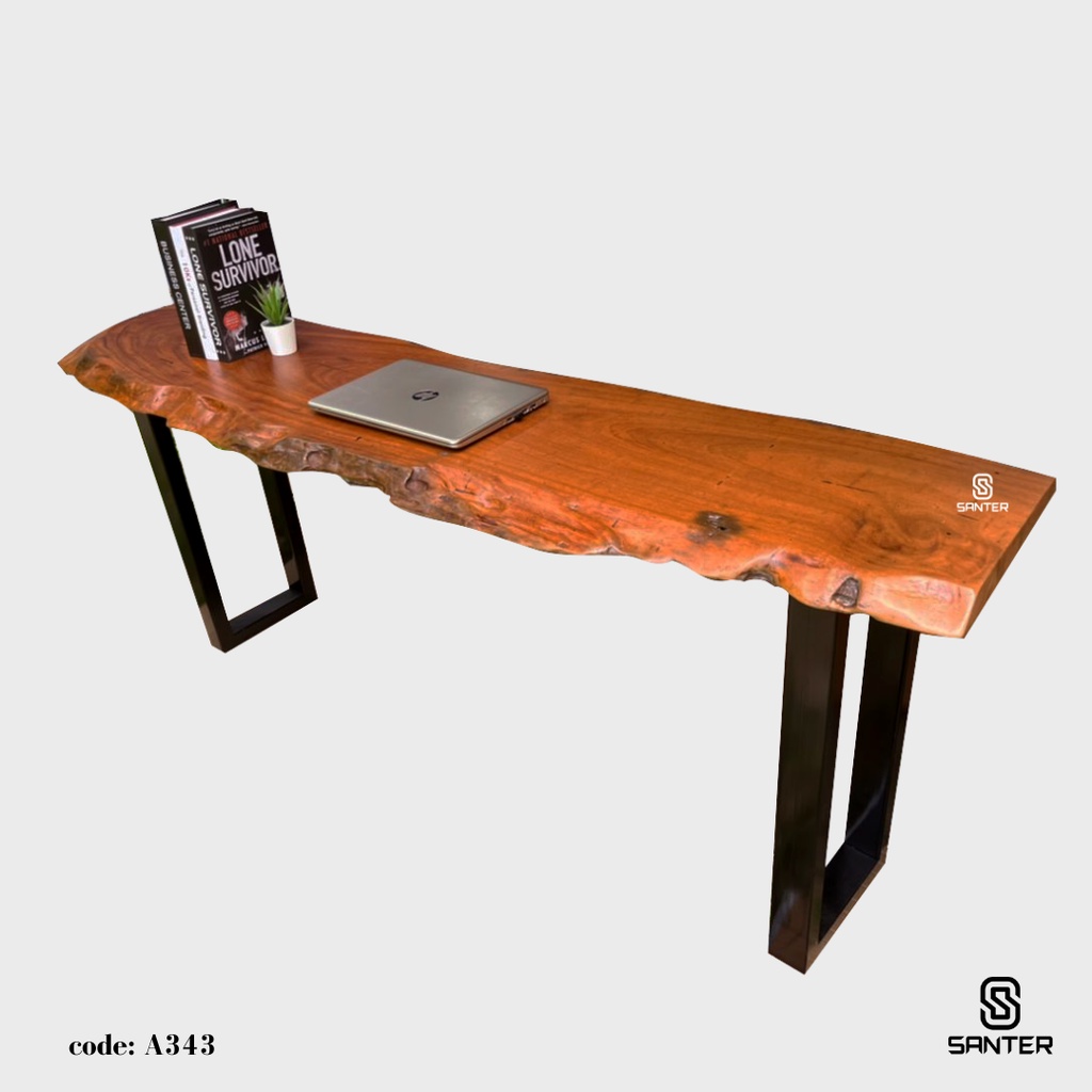 A343. Chengal Emas Solid Wood Study Table / Bar Table / Console Table ...