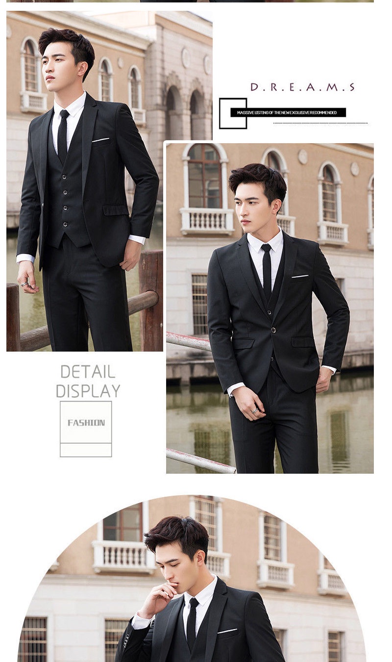 🇲🇾 Local Delivery🔥 Men Blazer Set 3 piece Suit Tuxedo Formal Business ...