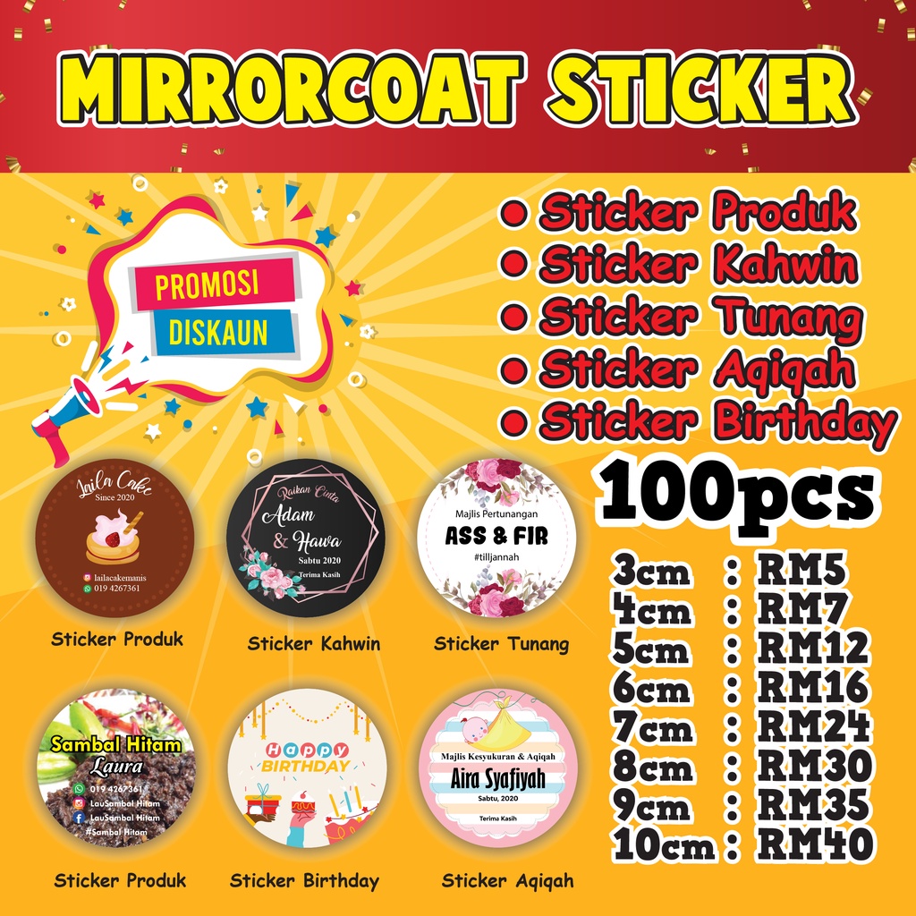 PROMOSI 100pcs Sticker / stiker Kad Kahwin Pelbagai Design | Shopee ...