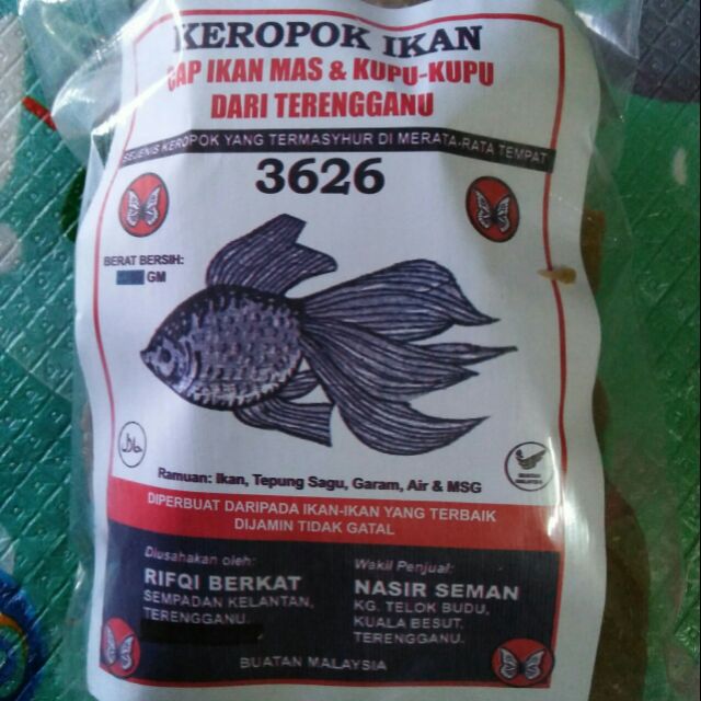 Keropok ikan @ keropok keping cap ikan mas & kupu-kupu(330gram..saiz ...