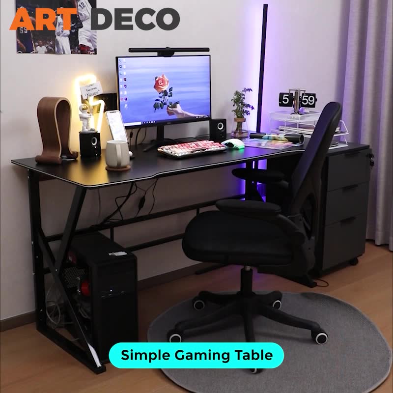 Meja Gaming 160CM Gaming Table Computer/PC/Study Office Table Meja ...