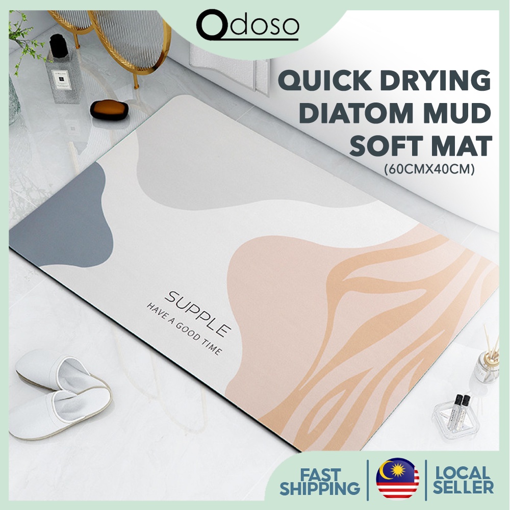 Diatomaceous Mud Water Absorbing Bath Mat, Quick Drying Bathroom