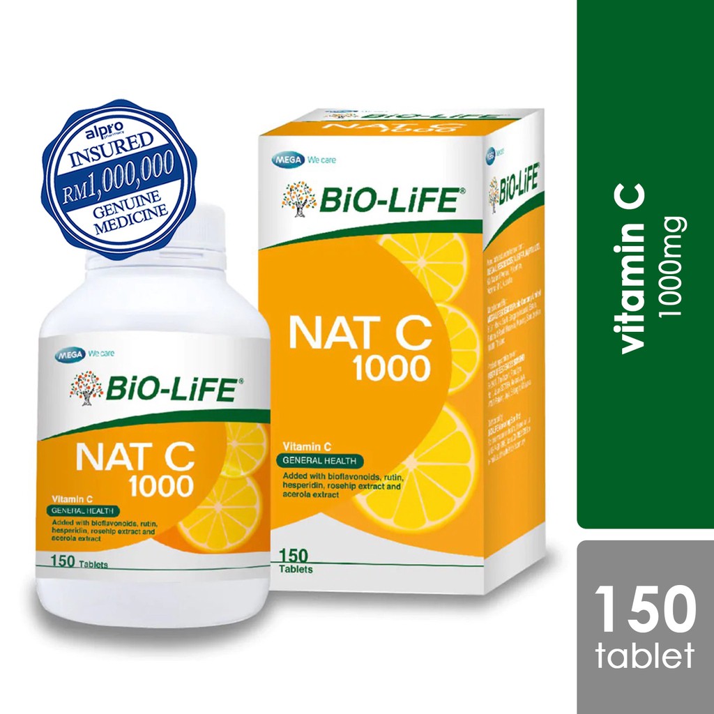 Bio-life Nat C Vitamin C 1000mg (150 Tablets) | Shopee Malaysia