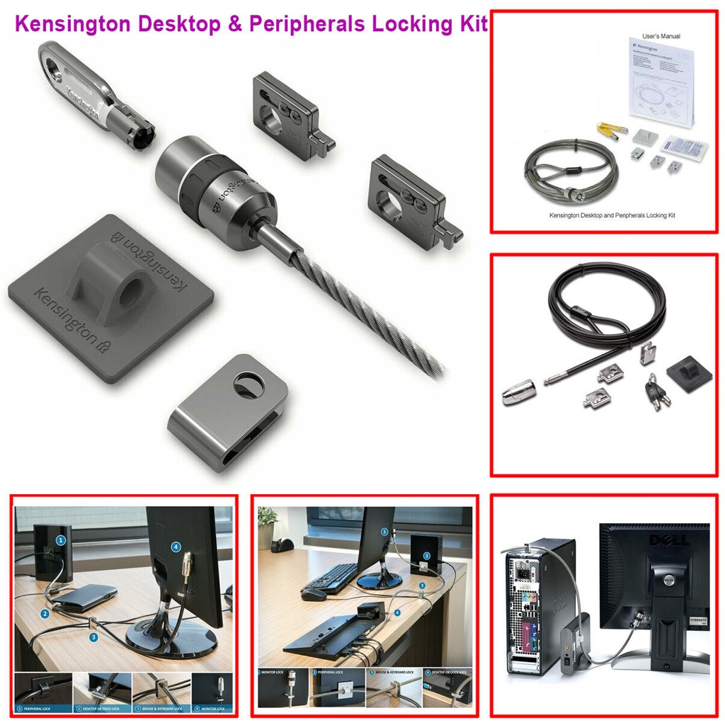 Kensington K64615US Desktop and Peripherals Locking Kit
