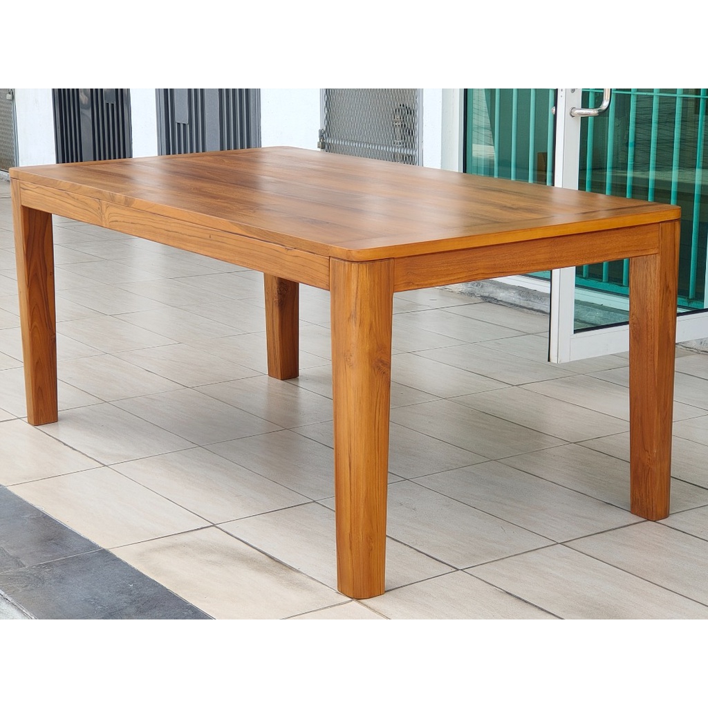 CT Teak Furniture Jati / Teak Wood Dining Table 6 Seater (MRDT-244-180 ...