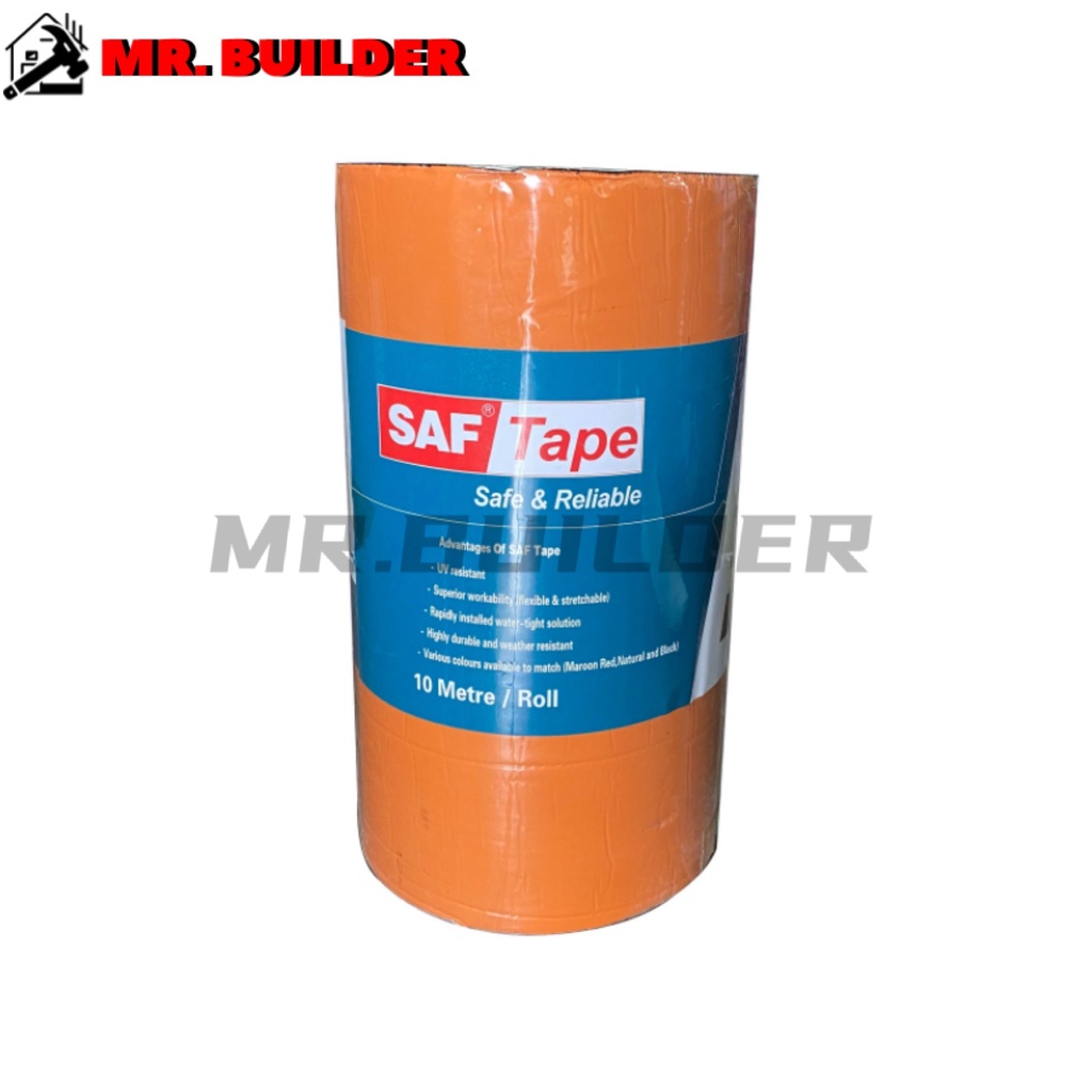 MR. BUILDER SAF Tape 10 Metre Roll Roof Tape Roof Tile Tape Tape Atap Tape Genting Getah Rabung