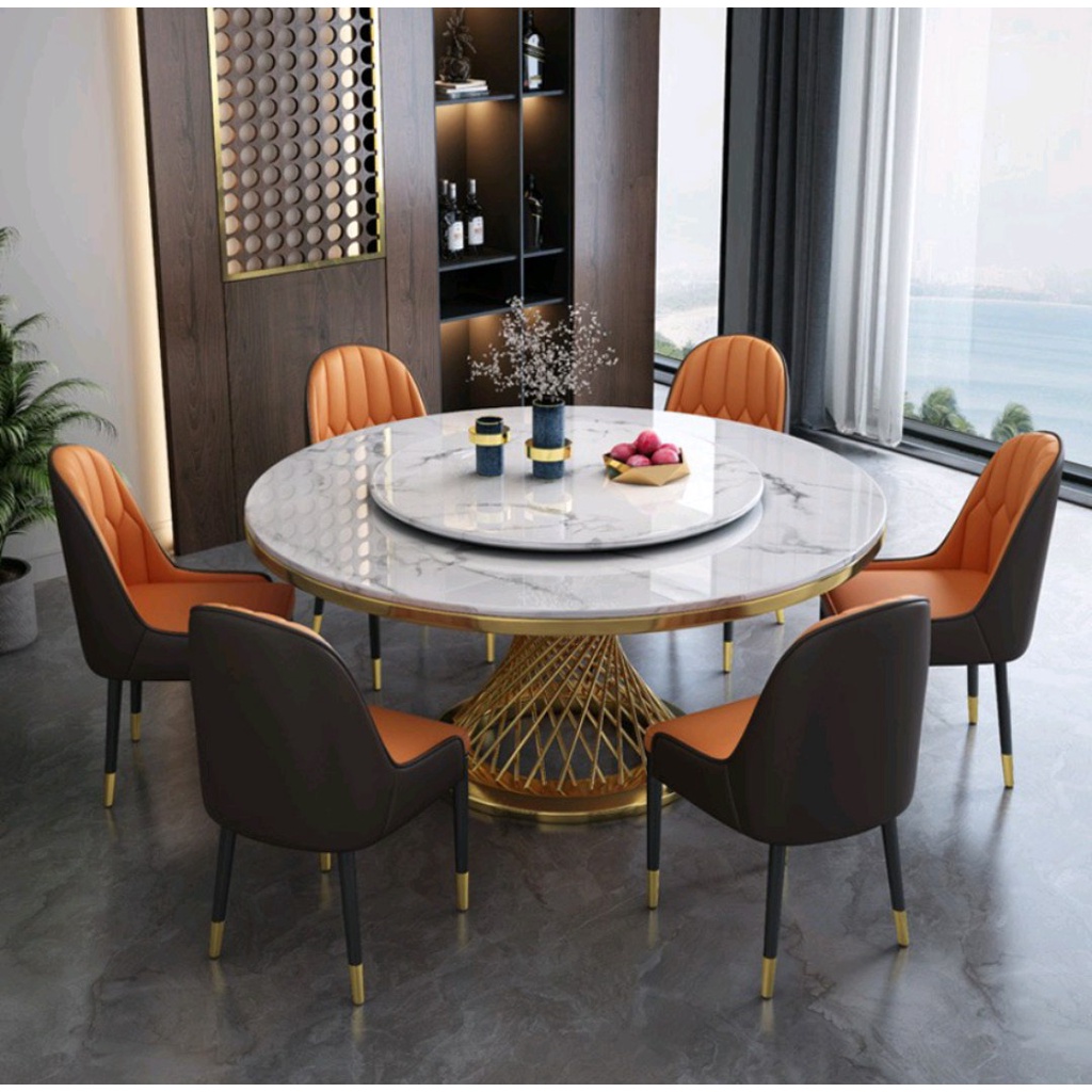 [PRE ORDER] DARIA Dining Table Luxury Marble Round Dining Table Balcony ...