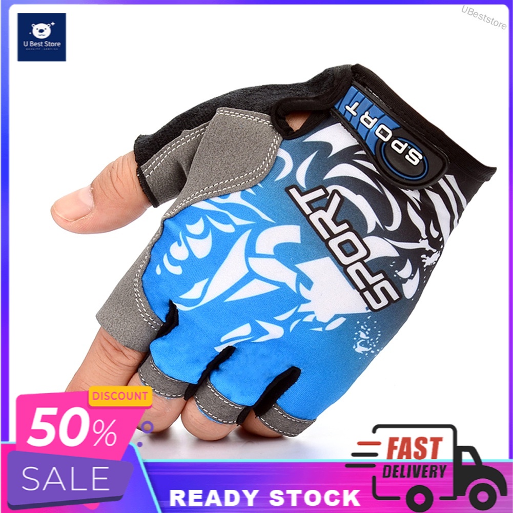 Buy Bike Cycling Gloves For Children Full Finger Non-slip Breathable Kids Gloves