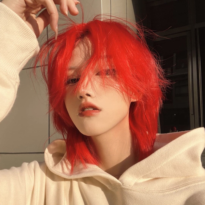 320 ** New Fluffy Retro Korean Handsome Wig male short hair cos RED