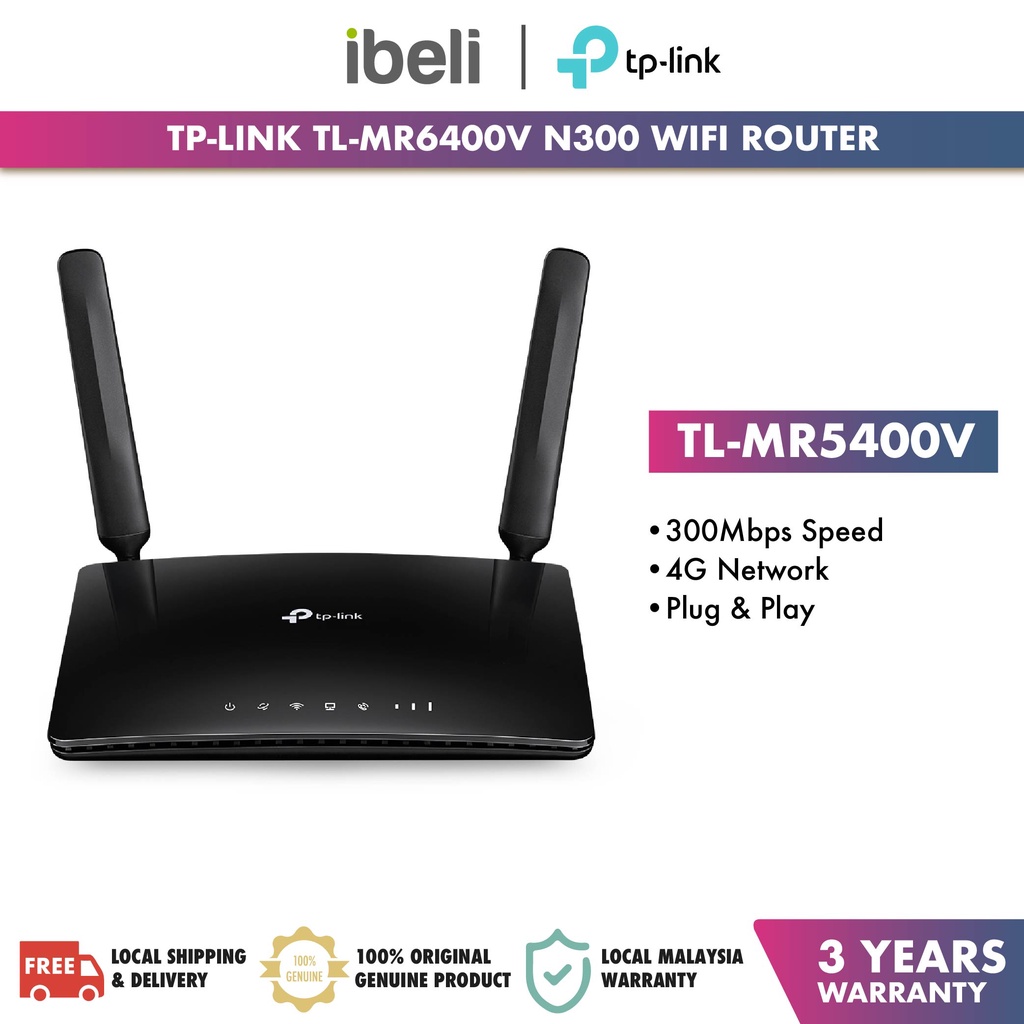 TPLink 4G LTE Telephony WiFi Router TLMR6500V/N300 Shopee Malaysia