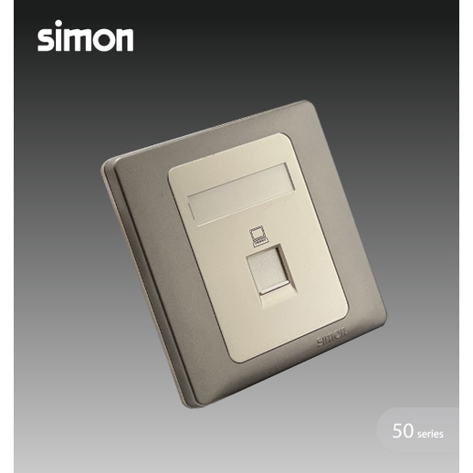 Simon 50 Series Switch / Data Outlet (Champagne Matt Black) | Shopee ...