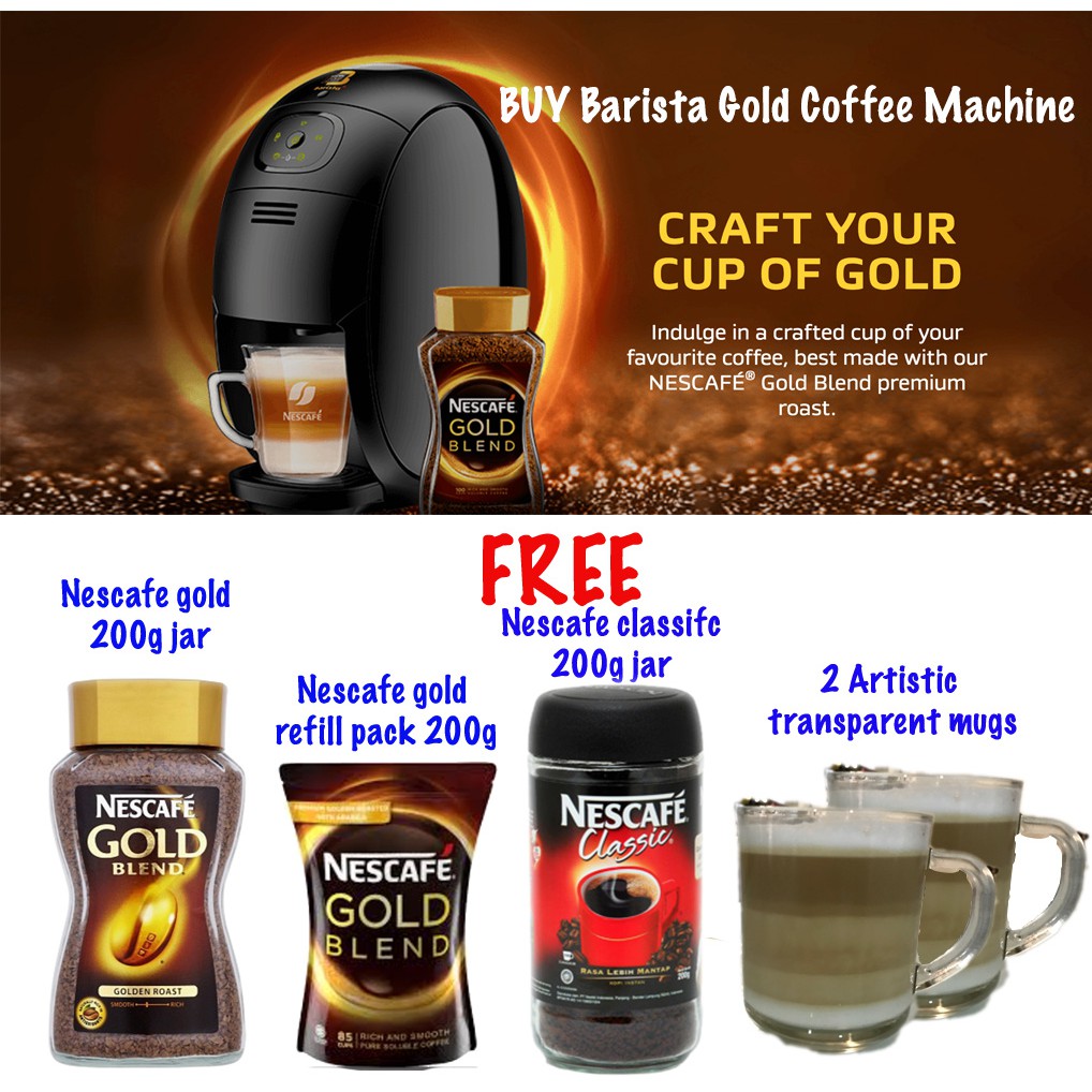 NESCAFE GOLD BLEND Barista Machine: Cafe Style Coffee at One Touch