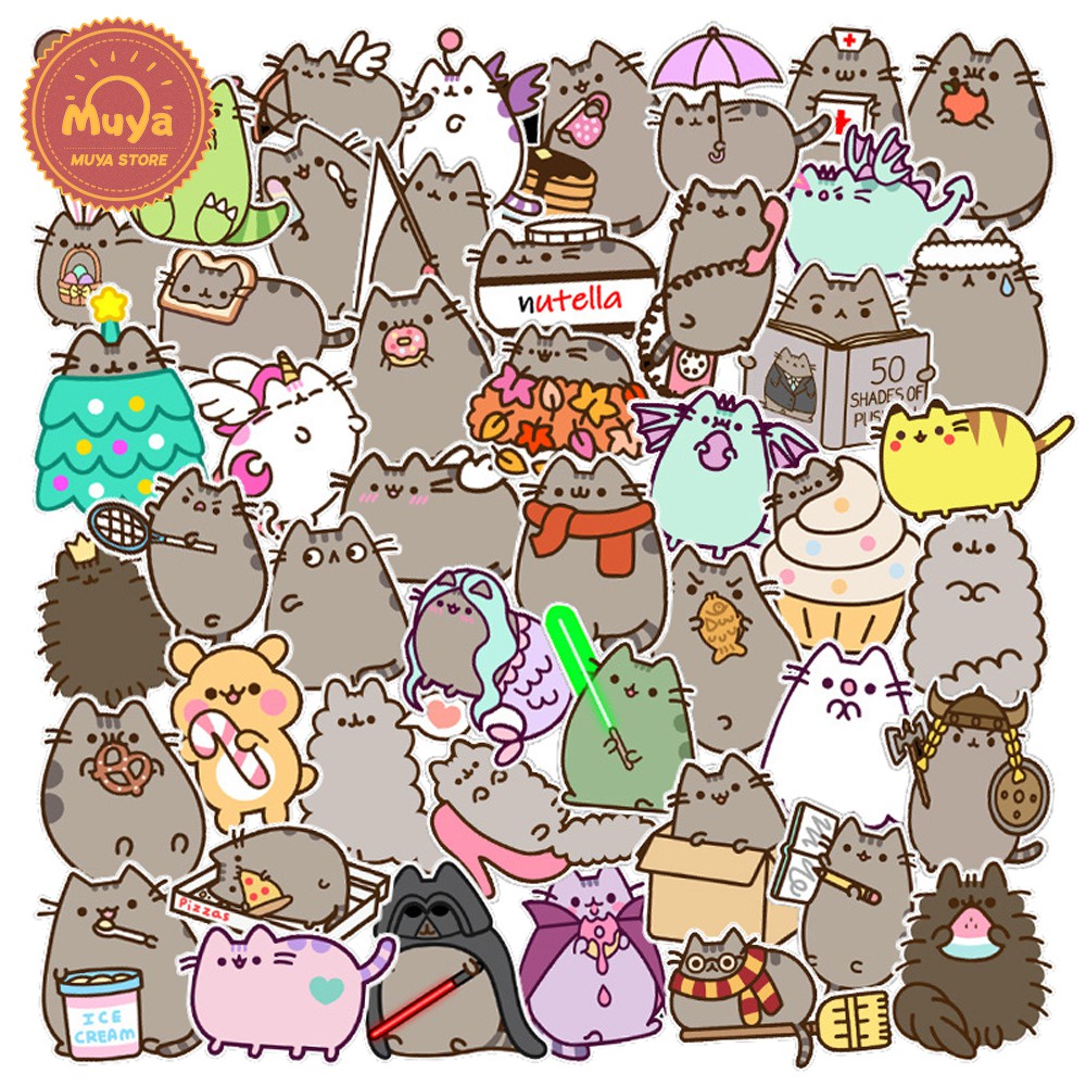 MUYA 50pcs Cartoons Stickers for Kids Cute Cat Stickers for Journal ...
