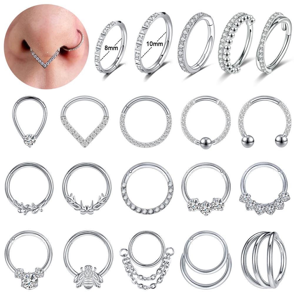 14g Septum And Daith Clicker – Surgical Steel Triangle Victory Drop Earring