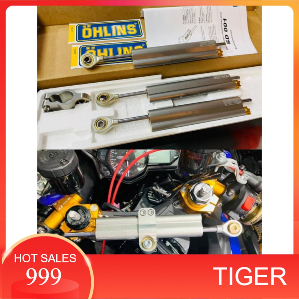 Original Ohlins Steering Damper SD001 SD008 Silver Black 100 Genuine