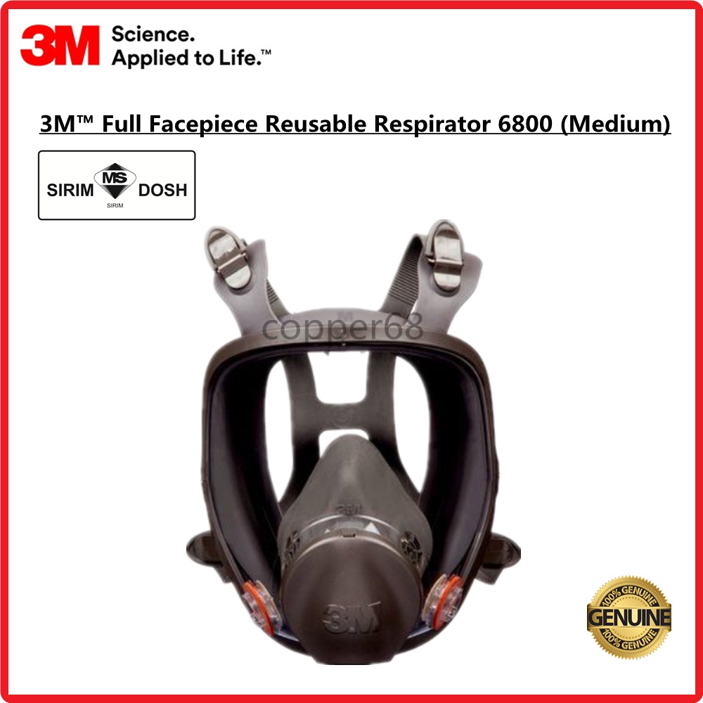 3M 6800 Full Face Facepiece Reusable Respirator Mask (Size M) | Shopee ...