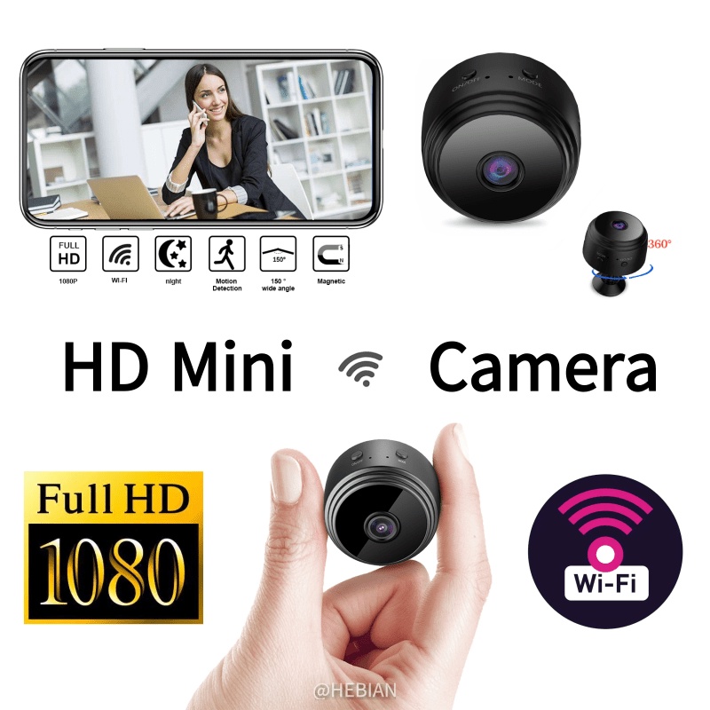A9 mini camera 1080P HD night WiFi camera smart wireless night vision ...