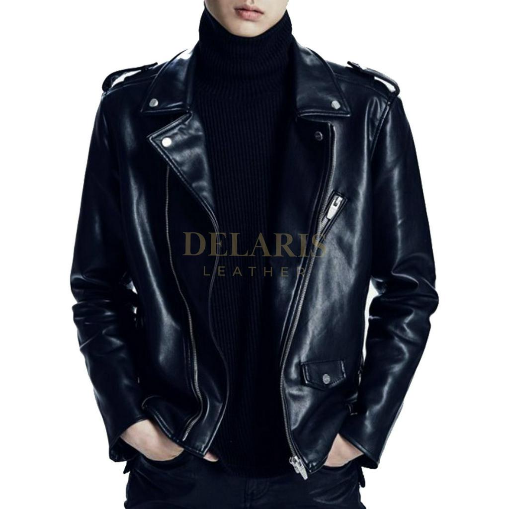 [Delaris Leather] Men's Leather Jacket Ramones The Goatss Bigsize/Size