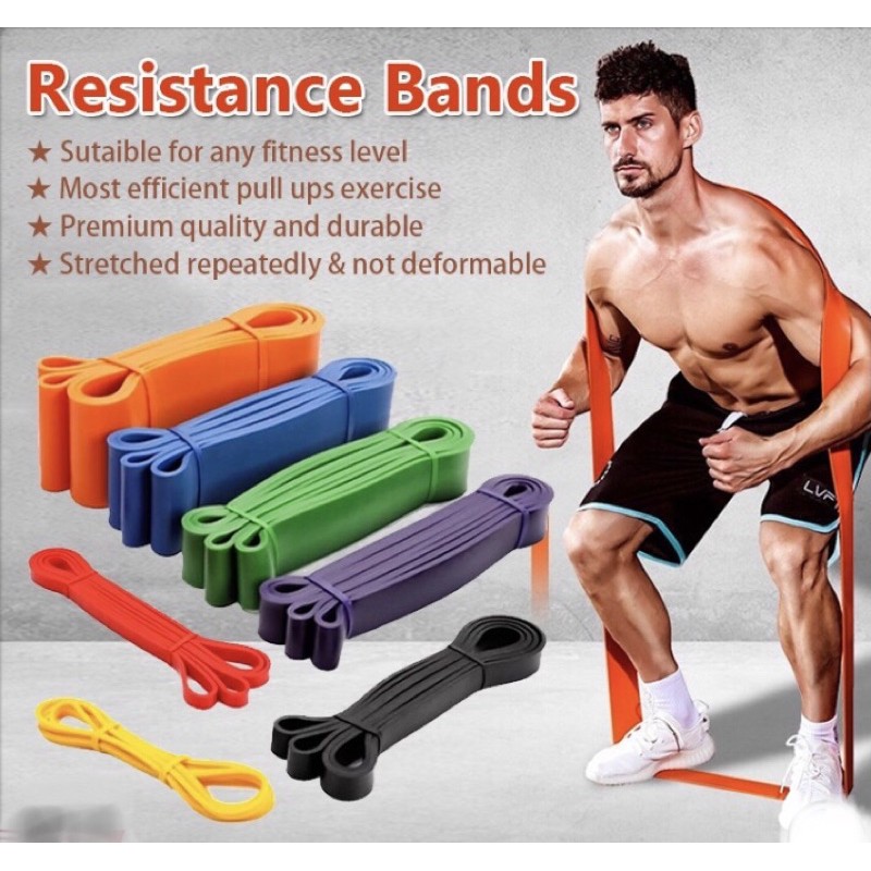 Gym Exercise Resistance Bands Yoga Fitness Home elastic band Gym Kit Pull Rope gym equipment Natural latex Elastic Band Shopee Malaysia