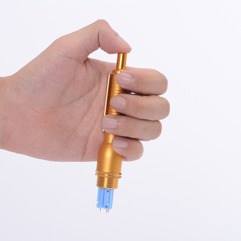 Pen Bekam Silver/Gold High Quality Blood 3 Pin Lancet Lancing Device ...