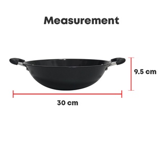 Enamelled Wok (30cm) – BLACK INTERIOR –