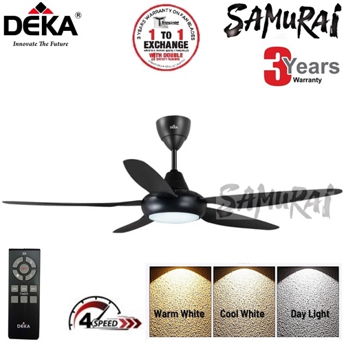 [FREE SHIPIING] DEKA 5 BLADE 4 SPEED CEILING FAN WITH LED LIGHT &amp; REMOTE CONTROL DR20LED 吊电风扇