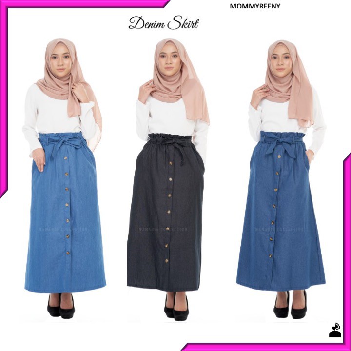 Skirt jeans labuh store muslimah