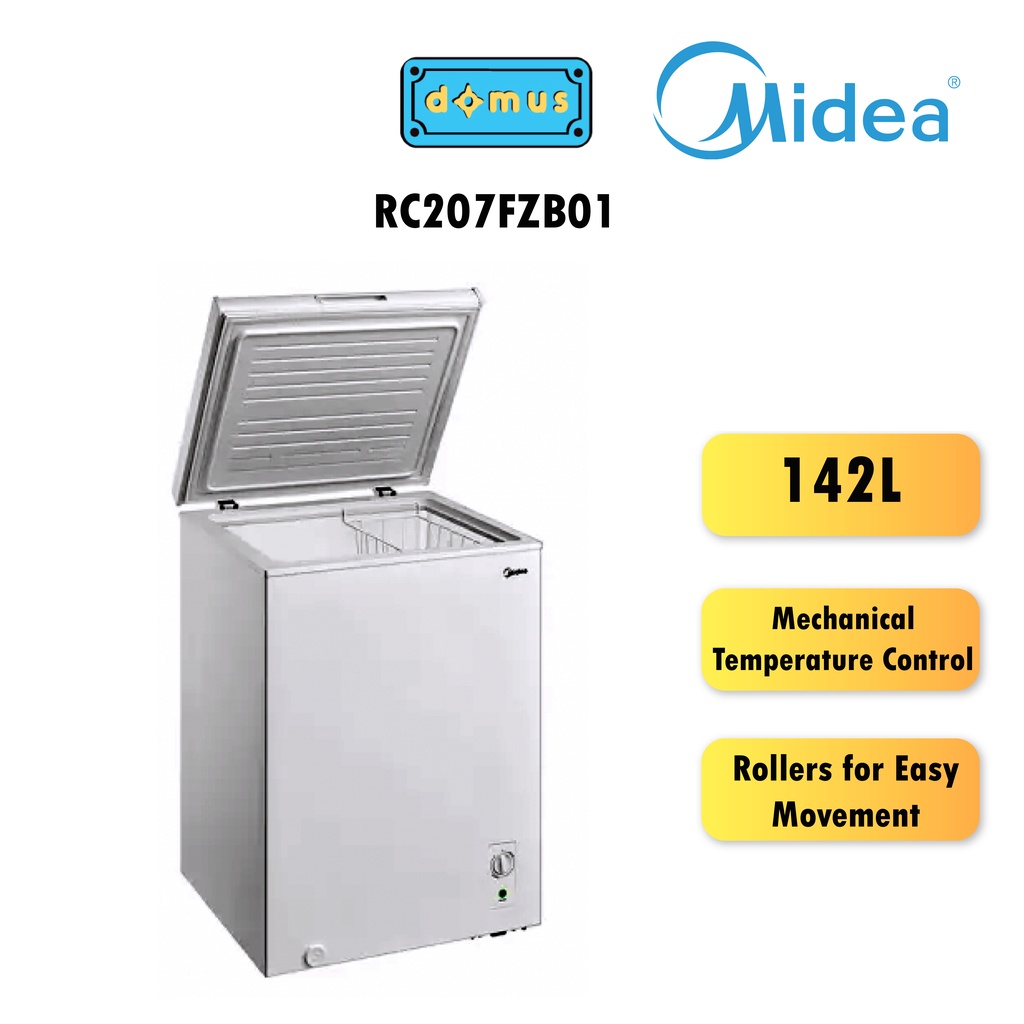 Midea Chest Freezer R600a Refrigerant (142L) MDRC207FZB01 Shopee