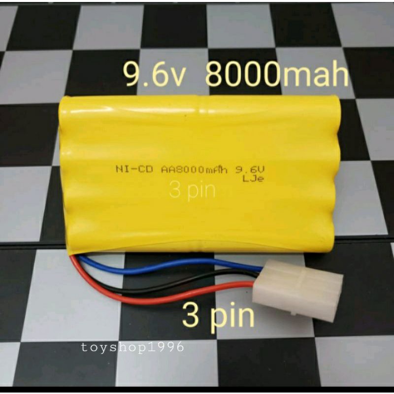 RC CAR BATTERY 3 PIN 9.6V 8000MAH (READY STOCK) Shopee Malaysia