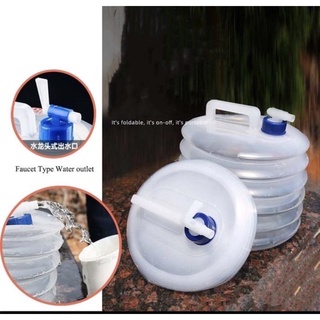 10L Collapsible Bucket Silicone 2.1 Gallons Folding Bucket Water Carrier  Camping