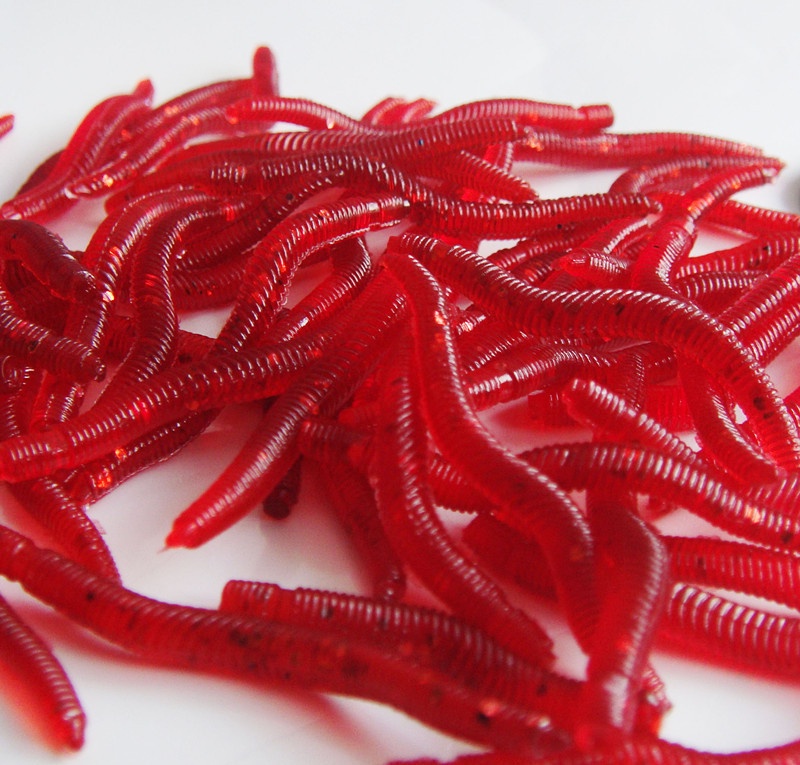 Mavllos 1pcs Red Earthworms Soft Bait Wrom Fishing Lure 35mm 0.25g Add ...
