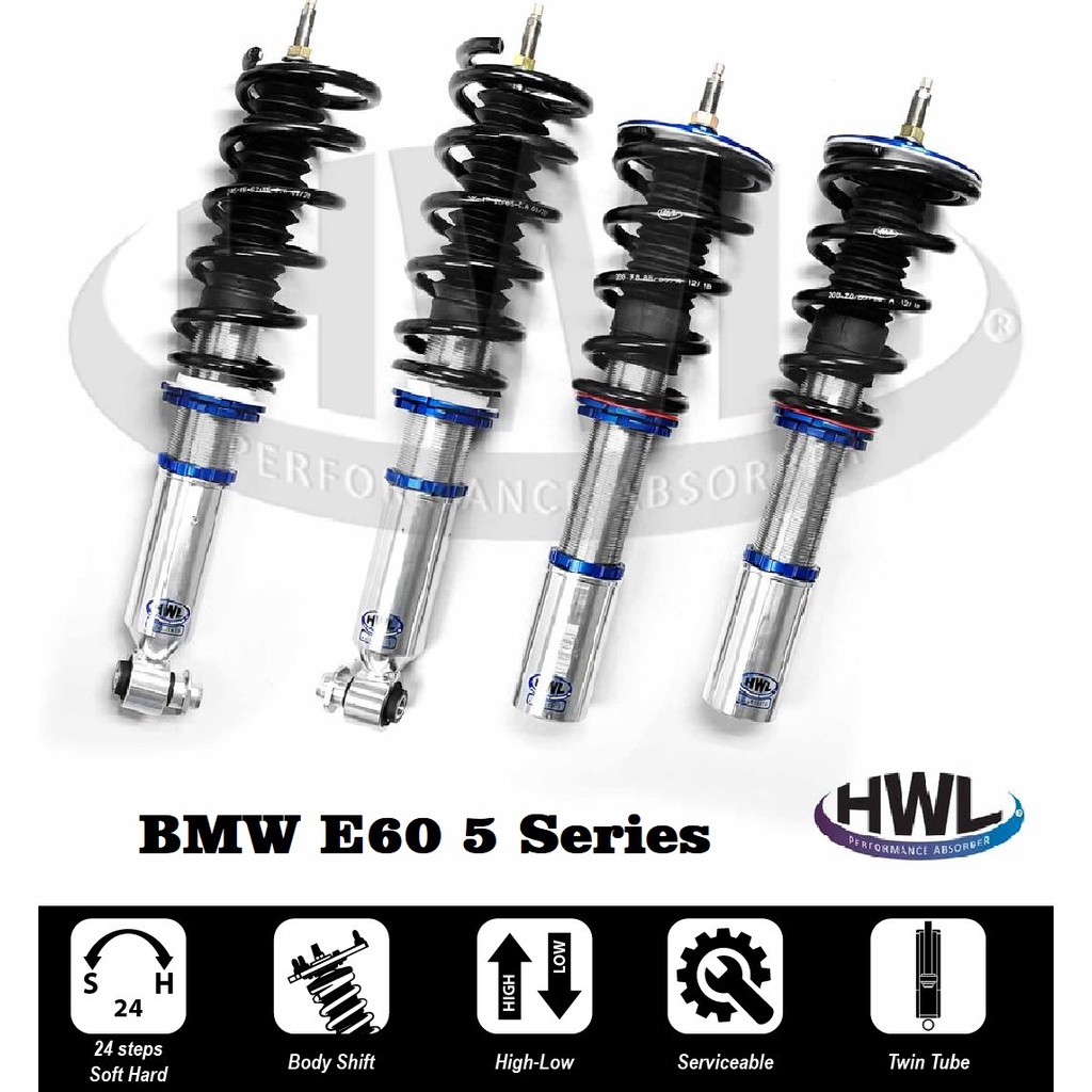 BMW E60 5 Series - HWL MT1bs series fully adjustable absorber coilover ...