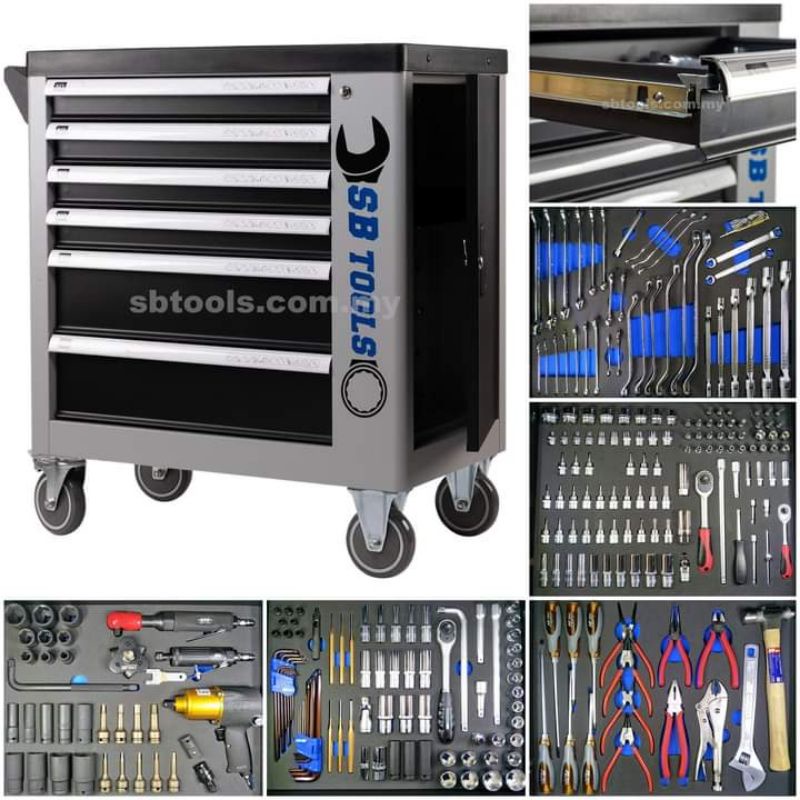SB TOOLS 268Pcs Cabinet Tool Set With 3 Air Tools | Drawer Set ...