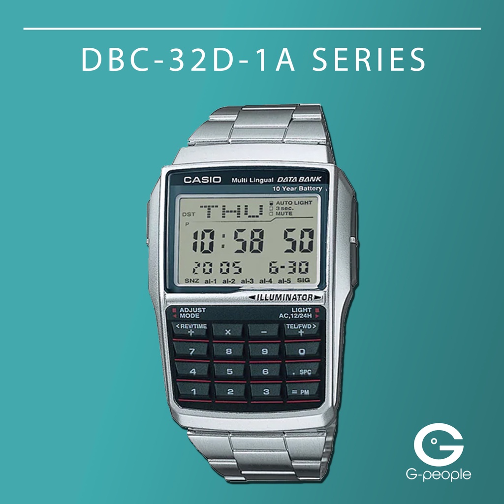 CASIO DBC-32D-1ADF / DBC-32D-1A / DBC-32D DATA BANK DIGITAL WATCH