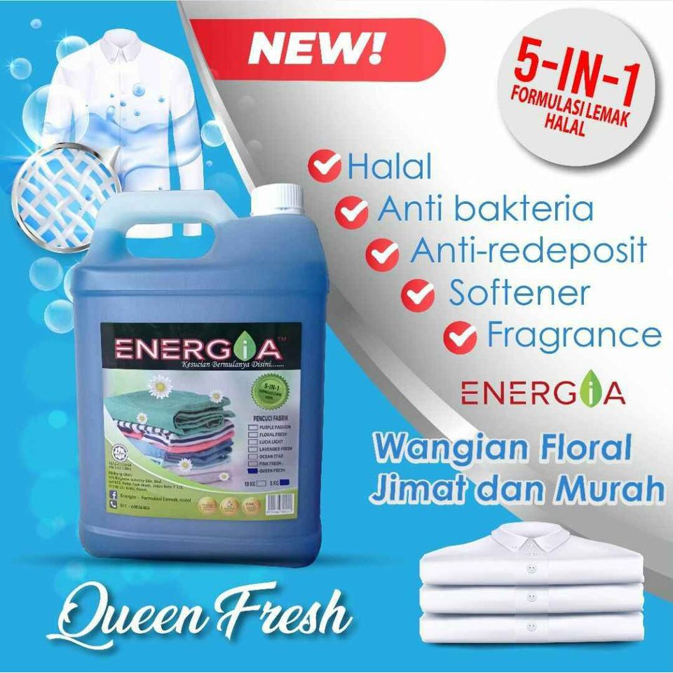 🔥READY STOCK🔥5KG LIQUID DETERGENT SABUN PENCUCI BAJU ENERGIA TERBAIK