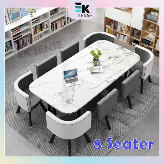 Modern 8 Seater Dining Table Set 8 Chairs Conference Training Table ...