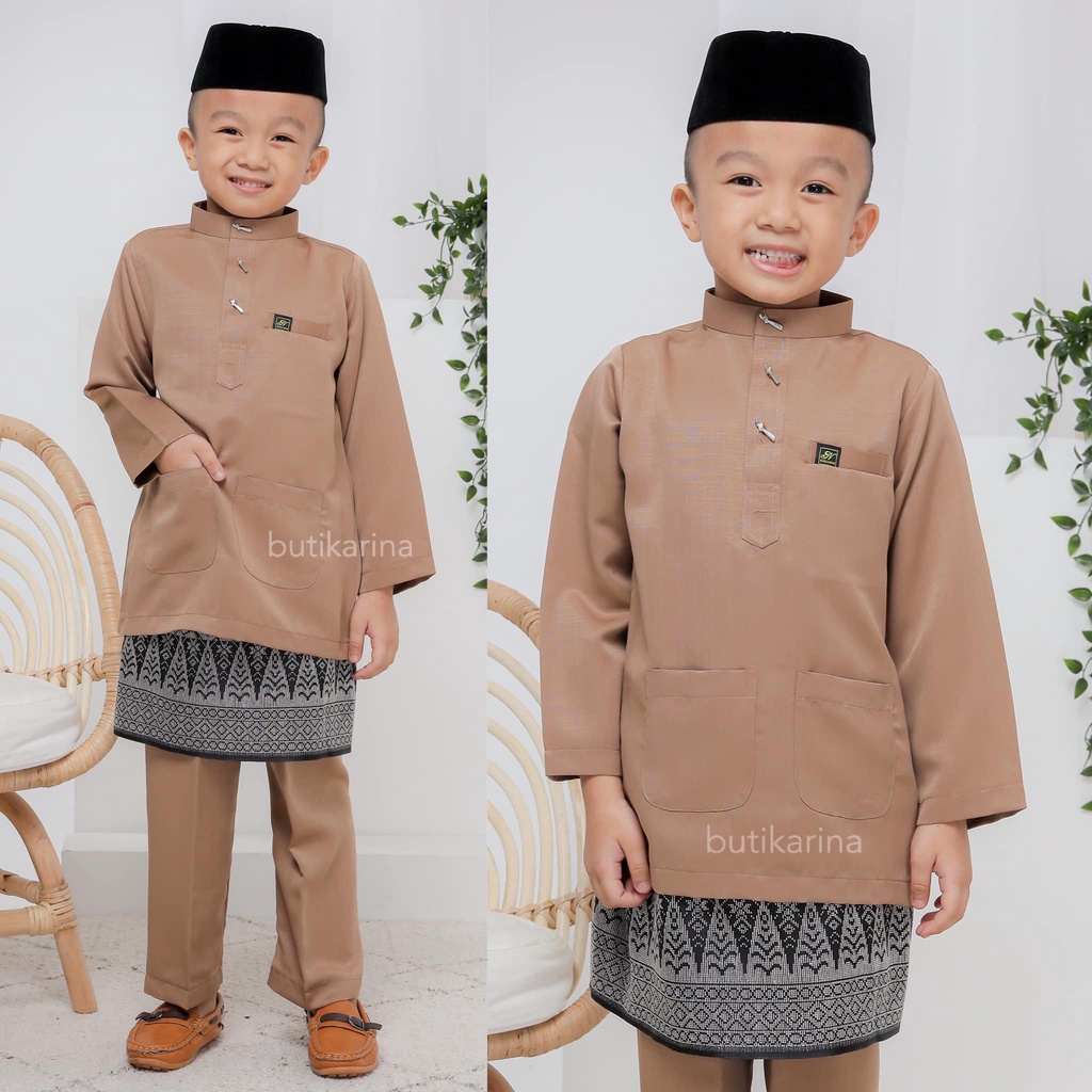 Baju Melayu Budak Coklat Mocha Sand Brown Koleksi Baju Melayu Bayi Baby