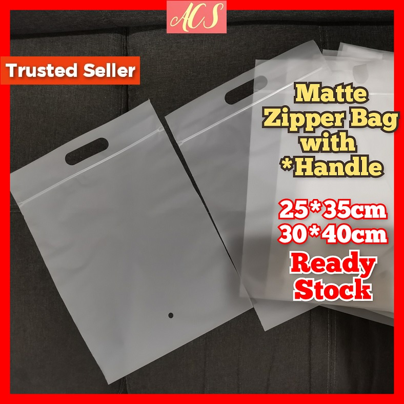 Zipper Bag with Handle Double Matte READY STOCK Hand Carry Bag Suitable for Items Packaging