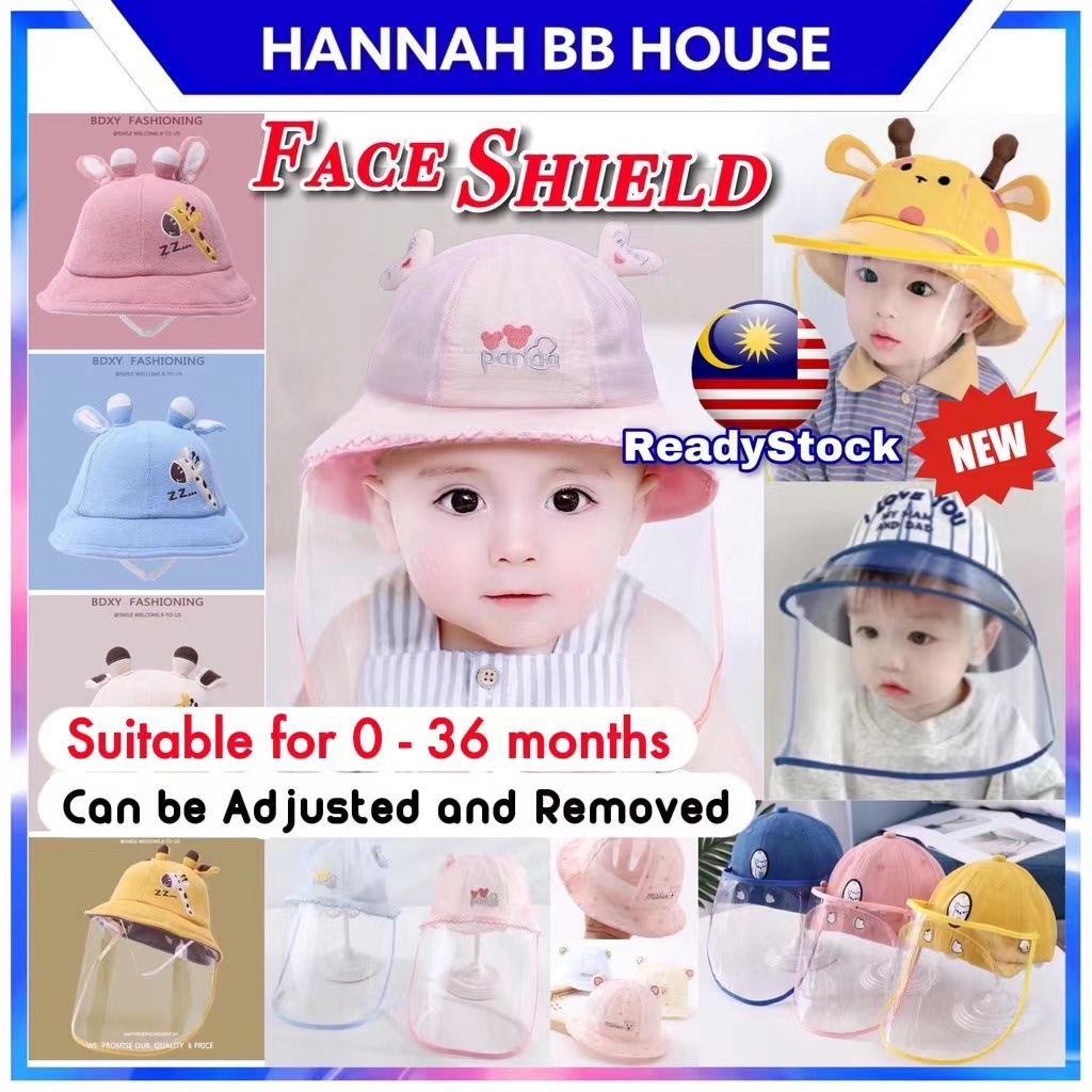 Newborn 036m Baby Face Shield Protector Hat with Velcro Removable Type