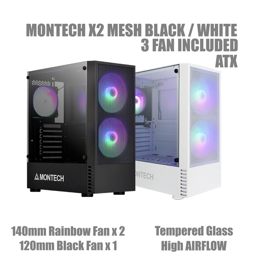 Montech X2 Mesh Tempered Glass - ATX Gaming Case | Shopee Malaysia