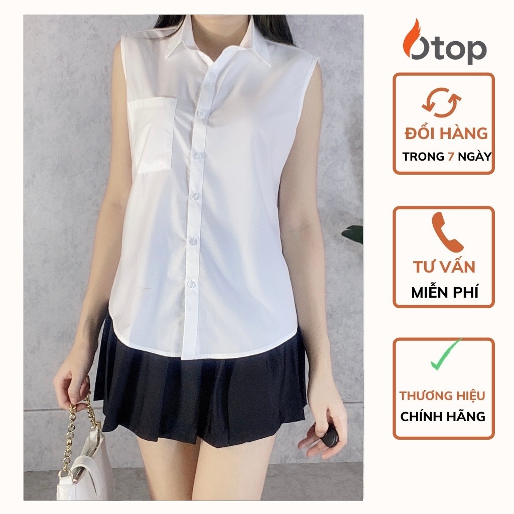 GUDU White Sleeveless Button-Up Shirt main image 0