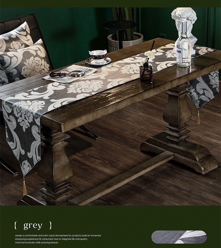 NAPEARL Modern Home Vintage Printed Table Runner Decorations Dining ...
